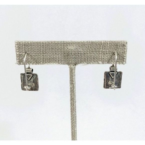 Silpada Garnet Square Sterling Silver 925 - Kidney Wire Earrings - Picture 4 of 8